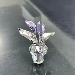 SWAROVSKI/スワロフスキー/フラワー/オブジェ/リリー/パープル
