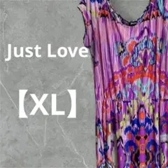 Just Love XL ノースリーブワンピース マルチカラー 訳あり