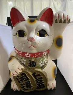 常滑焼 招き猫 特大42cm 左手上げ 千万両 貯金箱のサムネイル