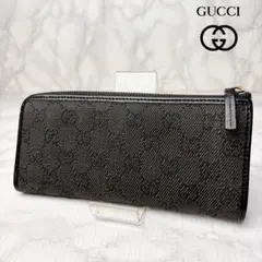 08 美品 GUCCI L字ファスナー 長財布 GGキャンバス bj4