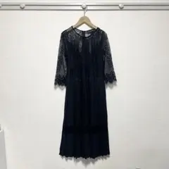 【美品】ZARABASIC(ザラベーシック)オケージョンプリーツレースワンピース