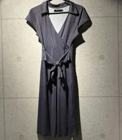 ◆夏服◇ マーサ MARTHA ドット ノースリーブ ワンピース ネイビー XL