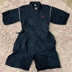 甚平 紺色 ストライプ 130サイズ