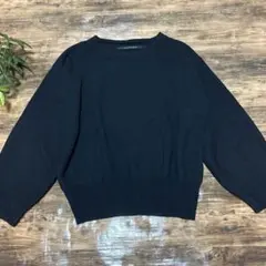 YECCA VECCA イェッカヴェッカ 長袖ニット ウール混 ブラック 袖太