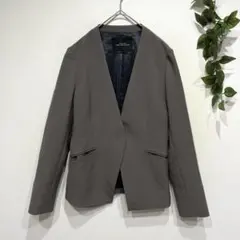 グリーンレーベルリラクシング　ノーカラージャケット　伸縮　オフィスカジュアル　S