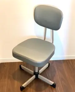 未使用品 チトセ 事務椅子 学習椅子 グレー【注意】キャスター無し/肘かけ無し