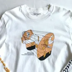 CARHARTT ロンT　ホワイト　Ｓサイズ　プリント　グラフィック