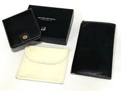 未使用 2セット dunhill 二つ折り財布 長財布 ゴールド金具 黒 レザー