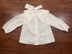 【新品未使用】ZARA ビッグカラー レースブラウス 86cm ホワイト