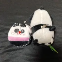 2点 パンダ ミニポーチ ぬいぐるみ