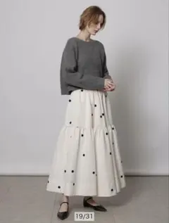 新品】CADUNE♡フルーツフラワースカート34XS定価28,600円ブラウン