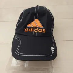 アディダス ゴルフ キャップ ブラック×オレンジ ロゴ刺繍
