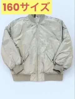 H&M カーキ ナイロンジャケット ミリタリージャケット MA-1風160サイズのサムネイル