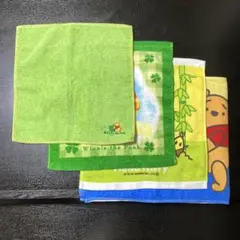 くまのプーさん ハローキティ フェイスタオル ハンドタオル 4枚セット
