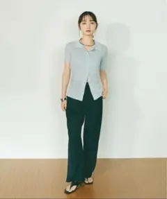 2WAYアシメスリーブポロカーディガン/VANNIE U