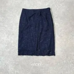VICKY/レーススカート/2/ネイビー/タイト/綺麗め/オフィス/上品のサムネイル