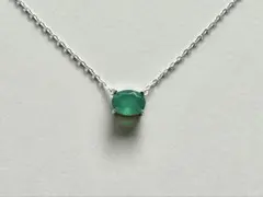 大粒　グリーンオニキス　オーバル　ネックレス　silver925