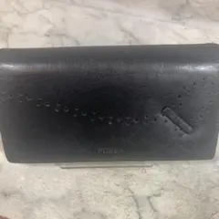 FURLA 長財布 ブラック パンチング レザーのサムネイル