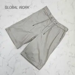 グローバルワーク コットン リネン ハーフパンツ ショートパンツ L グレージュのサムネイル