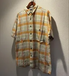ポルトガル製 patagonia A/Cヤーンダイシャツ L オレンジ系