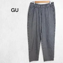 ジーユー GU シェフパンツ ヒッコリー ボトムス ストライプ柄 ウエストゴム