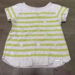 BRANSHES ボーダーTシャツ 星柄 グレー×グリーン