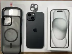 【極美品】iPhone 15 ケース・フィルム付き　ブラック 128GB