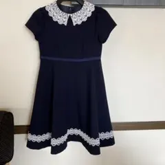 CHOPIN de -130 ネイビー ワンピース　濃紺　レース襟　ショパン