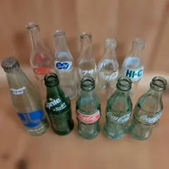 昭和レトロ 空き瓶 10本セット（コカ・コーラ 三ツ矢サイダー 他）