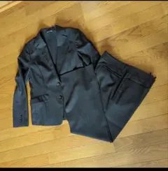 【美品 Ｌ〜XLサイズ 匿名配送】パーソンズ ブラックパンツスーツ