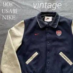 90’s Nike レザー 本革 スタジャン ウール 短丈 Y2K vintage】90s NIKE レザースタジャン - Lubb - Vintage&Used