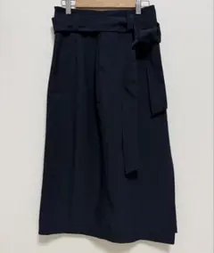 【美品】ZARA BASIC ベルト付き スカートXS ネイビー
