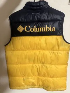 Columbia ダウンベスト 黒/黄色
