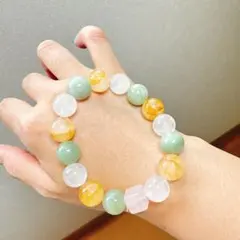 天然石 グリーンジェイド＆オーロラクォーツ＆ローズクォーツ【果実の 