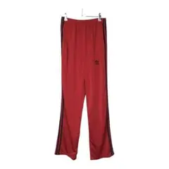 90s アディダス　トラックパンツ　ヴィンテージ　サイドライン　刺繍　レッド　M