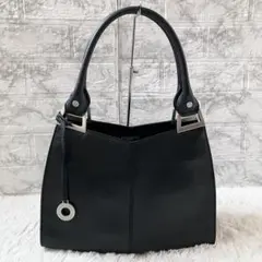 極美品✨MORABITO ハンドバッグ レザー ロゴチャーム ブラックのサムネイル