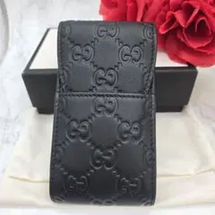 【美品 付属品完備】グッチ シマレザー シガレットケース ショップカード付 美品 付属品完備】グッチ シマレザー シガレットケース ショップカード
