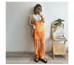 値下げ❗️新品 しまむら mayo キャミソール　パンツ セットアップ オレンジ