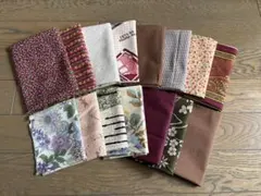 カットクロス パッチワーク 茶系コットン生地 15枚セット①