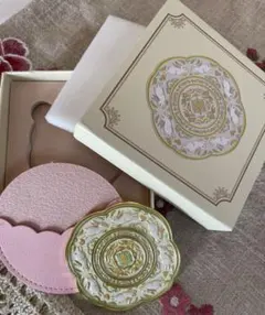 十二花玲シリーズ　キンモクセイと翡翠のウサギのメタルミラー　新品