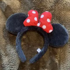 ミニーマウス カチューシャ 黒 赤水玉