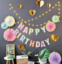 誕生日 豪華セット ガーランド マカロン パステル 男の子 女の子 飾り付け