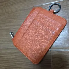 オレンジ ジッパー付きコインケース