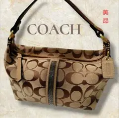 ✨美品✨コーチ アクセサリーポーチ シグネチャー ワンショルダー 茶