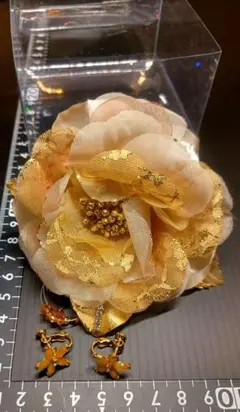 コサージュ&イヤリングセット(バラ売り不可)