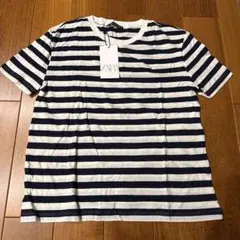 新品 ZARAストライプ 半袖Tシャツ Mサイズ ネイビー