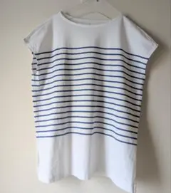 MUJI ボーダーフレンチスリーブTシャツ XL