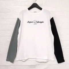 PEANUTS キャラクタープリントメンズ長袖Tシャツ　LL