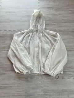 【GU】UVカットフルジップパーカー L オフホワイトのサムネイル