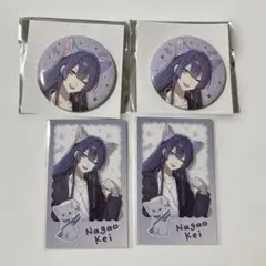 わんにゃんdays チェキ風カード　缶バッジ　長尾景